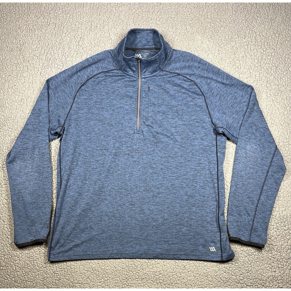 VRST Shirt Men Size XL Blue Heather Accelerate 1/4 Zip Performance Stretch